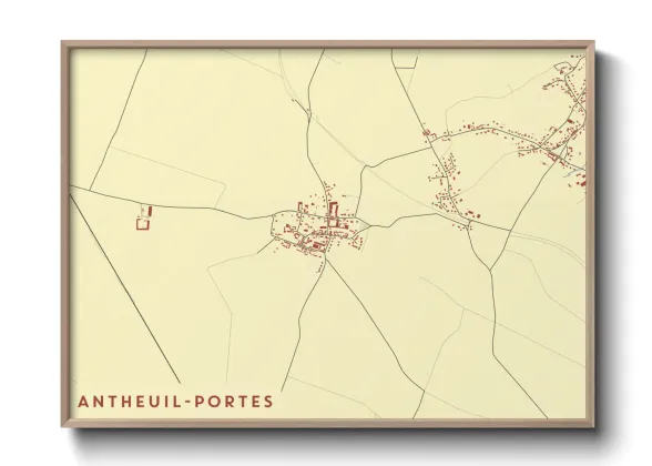 Une affiche de carte sur Antheuil-Portes