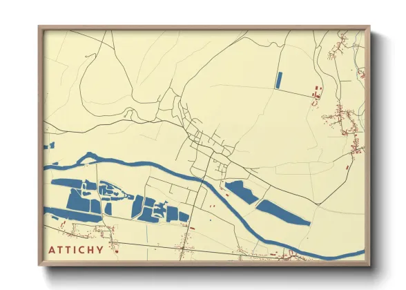 Une affiche de carte sur Attichy