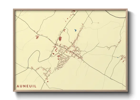 Une affiche de carte sur Auneuil