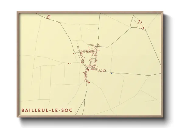 Une affiche de carte sur Bailleul-le-Soc