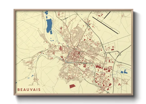Une affiche de carte sur Beauvais