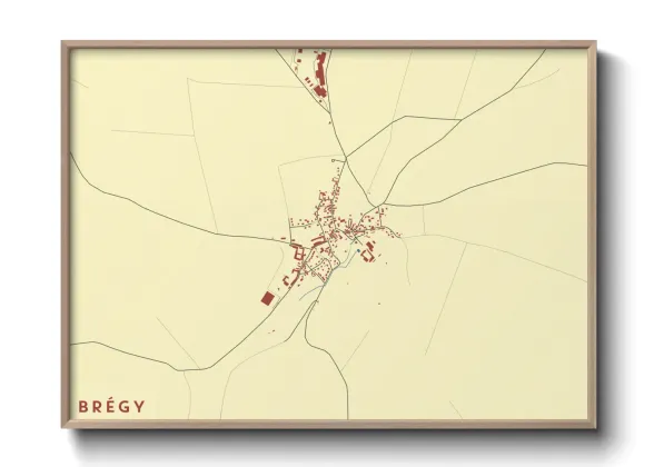 Une affiche de carte sur Brégy