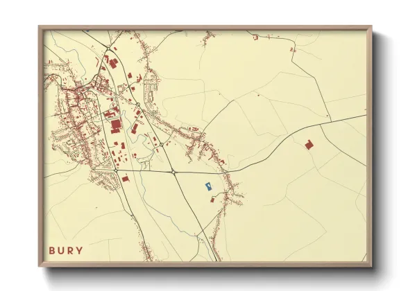 Une affiche de carte sur Bury
