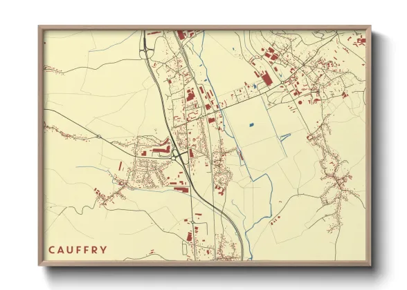 Une affiche de carte sur Cauffry