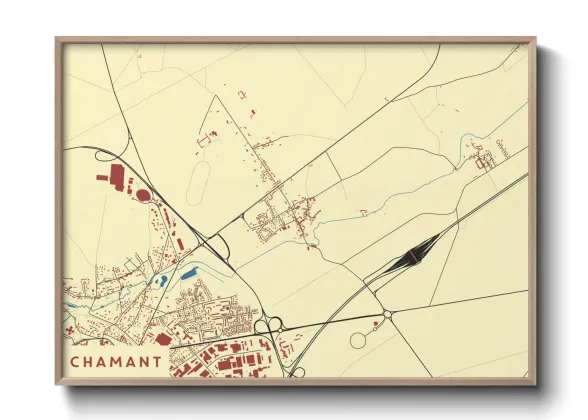 Une affiche de carte sur Chamant