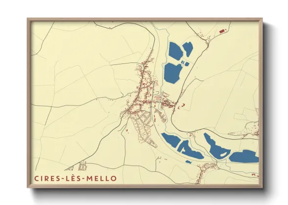 Une affiche de carte sur Cires-lès-Mello