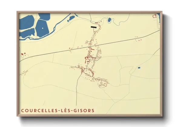 Une affiche de carte sur Courcelles-lès-Gisors
