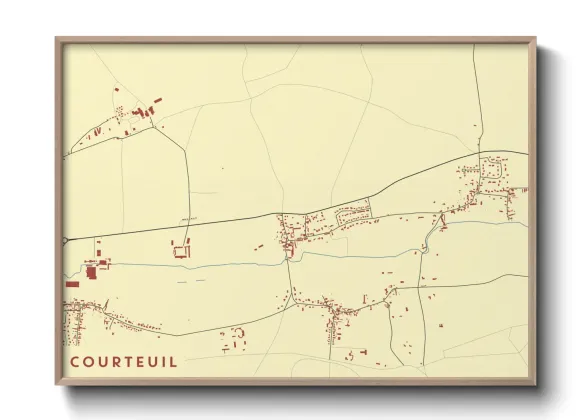 Une affiche de carte sur Courteuil