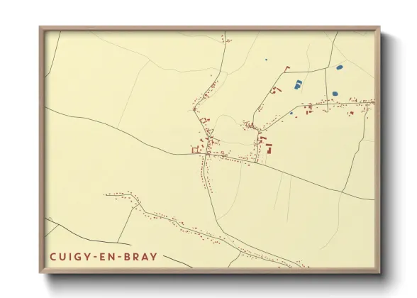 Une affiche de carte sur Cuigy-en-Bray
