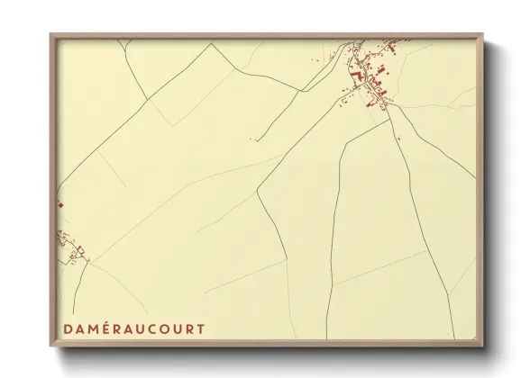 Une affiche de carte sur Daméraucourt