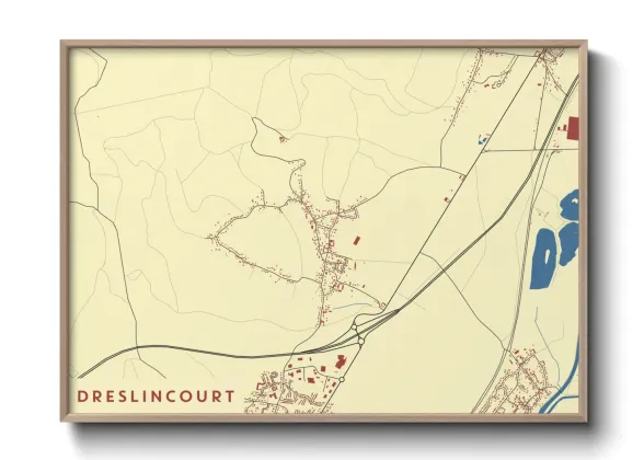 Une affiche de carte sur Dreslincourt