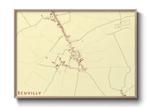 Une affiche de carte sur Écuvilly