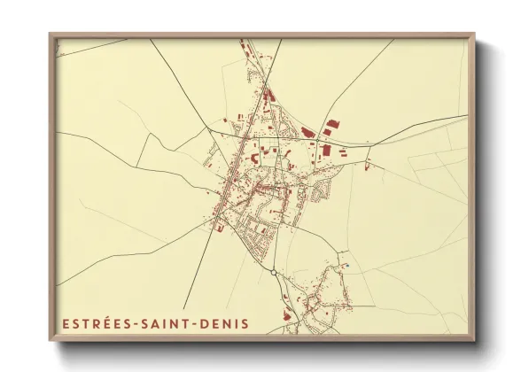 Une affiche de carte sur Estrées-Saint-Denis