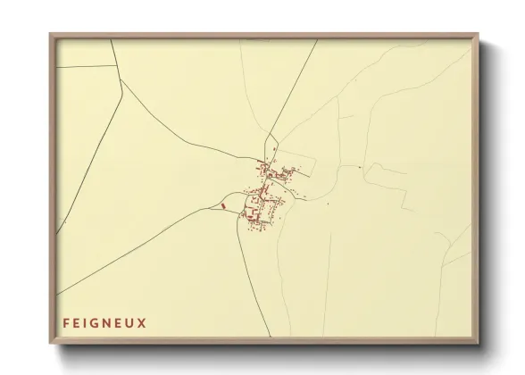 Une affiche de carte sur Feigneux
