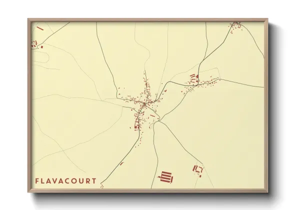 Une affiche de carte sur Flavacourt