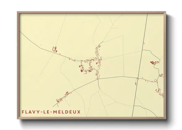 Une affiche de carte sur Flavy-le-Meldeux