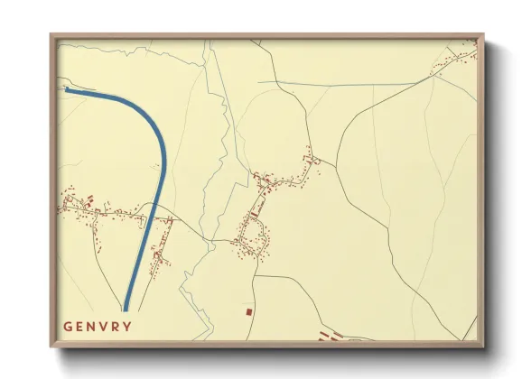 Une affiche de carte sur Genvry