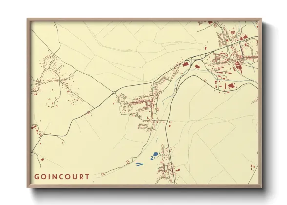 Une affiche de carte sur Goincourt