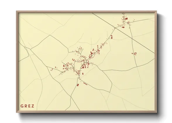 Une affiche de carte sur Grez