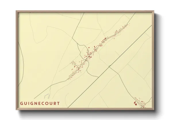 Une affiche de carte sur Guignecourt