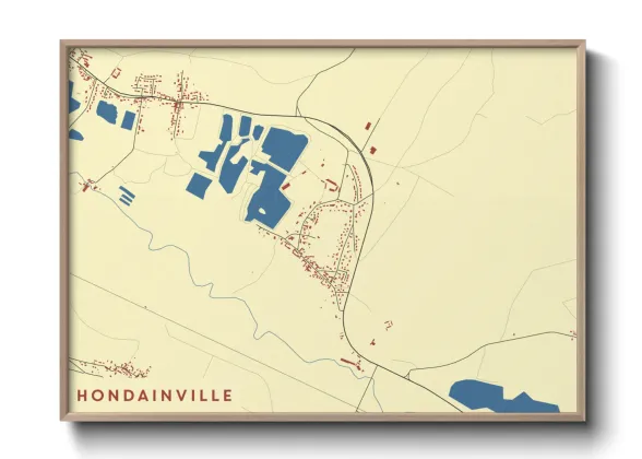 Une affiche de carte sur Hondainville