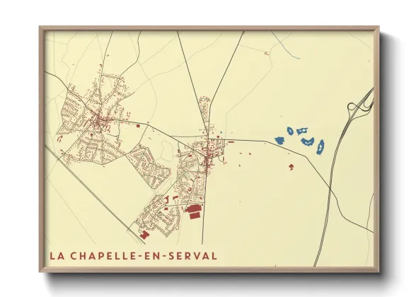 Une affiche de carte sur La Chapelle-en-Serval
