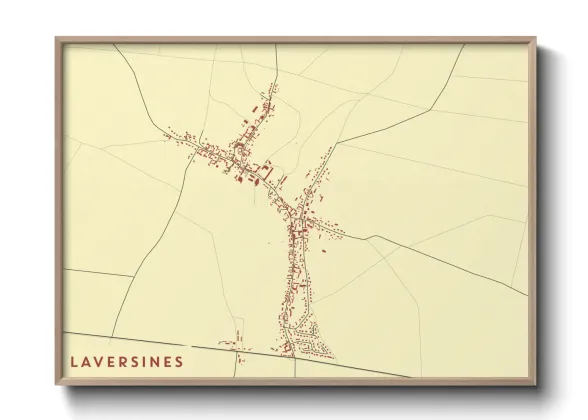 Une affiche de carte sur Laversines