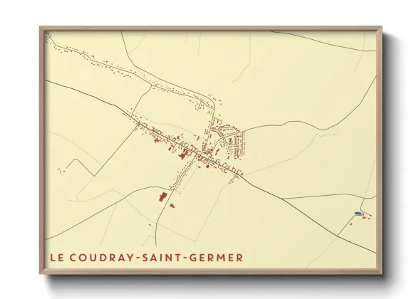 Une affiche de carte sur Le Coudray-Saint-Germer