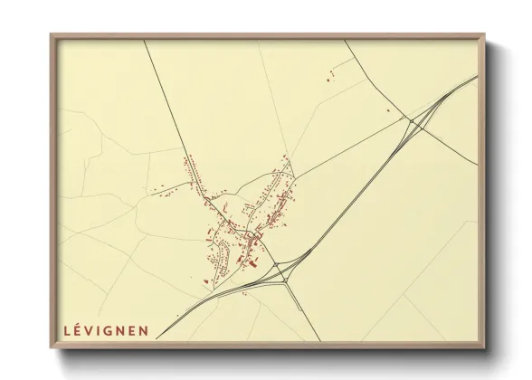 Une affiche de carte sur Lévignen