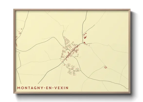 Une affiche de carte sur Montagny-en-Vexin