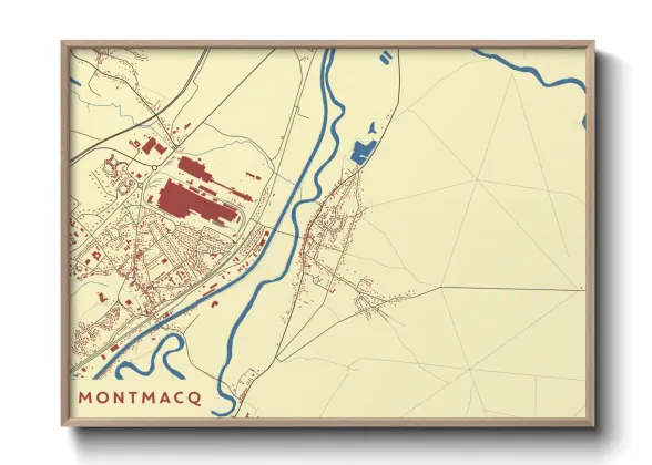 Une affiche de carte sur Montmacq