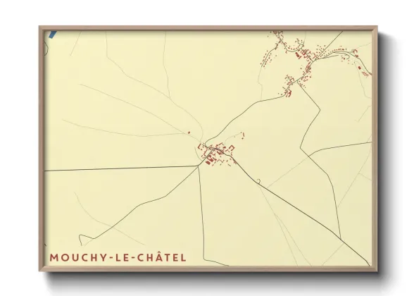 Une affiche de carte sur Mouchy-le-Châtel