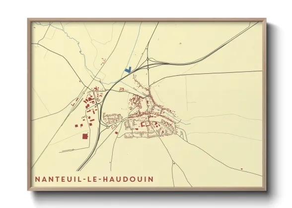 Une affiche de carte sur Nanteuil-le-Haudouin