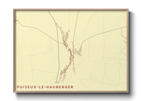 Une affiche de carte sur Puiseux-le-Hauberger