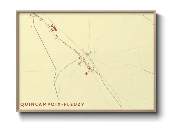 Une affiche de carte sur Quincampoix-Fleuzy