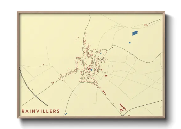 Une affiche de carte sur Rainvillers