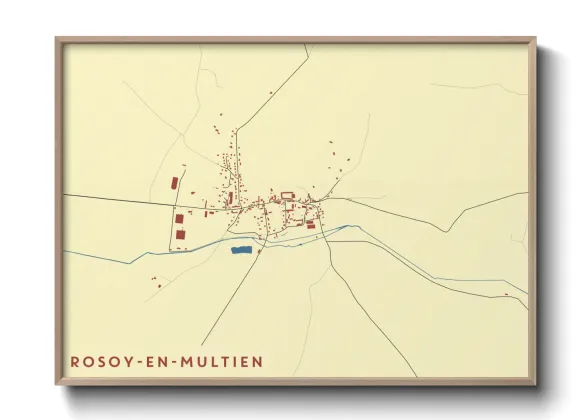 Une affiche de carte sur Rosoy-en-Multien