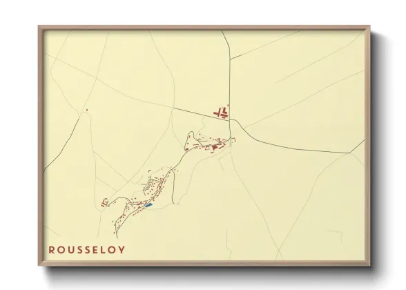 Une affiche de carte sur Rousseloy