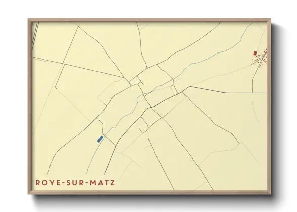 Une affiche de carte sur Roye-sur-Matz