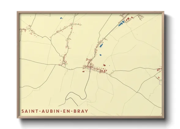 Une affiche de carte sur Saint-Aubin-en-Bray