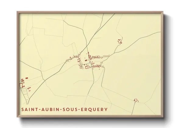 Une affiche de carte sur Saint-Aubin-sous-Erquery