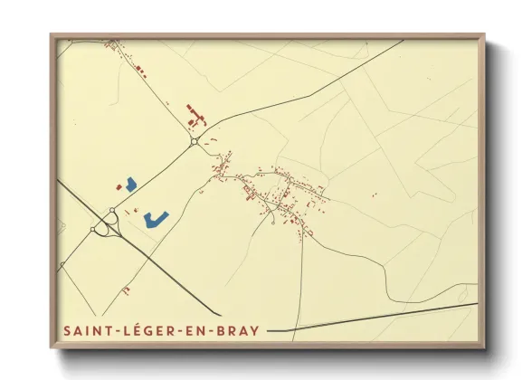 Une affiche de carte sur Saint-Léger-en-Bray