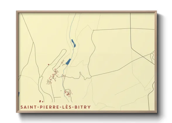 Une affiche de carte sur Saint-Pierre-lès-Bitry