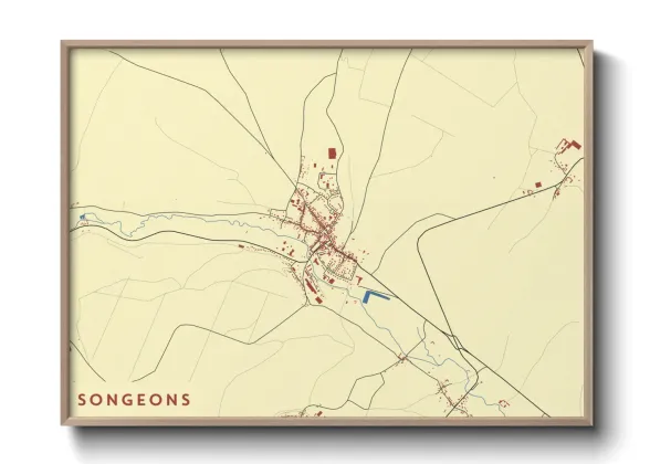Une affiche de carte sur Songeons