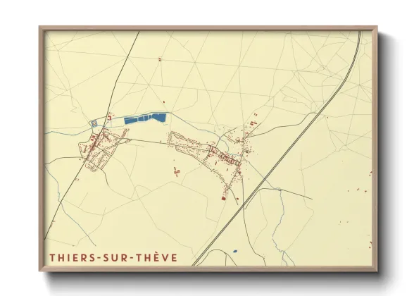 Une affiche de carte sur Thiers-sur-Thève