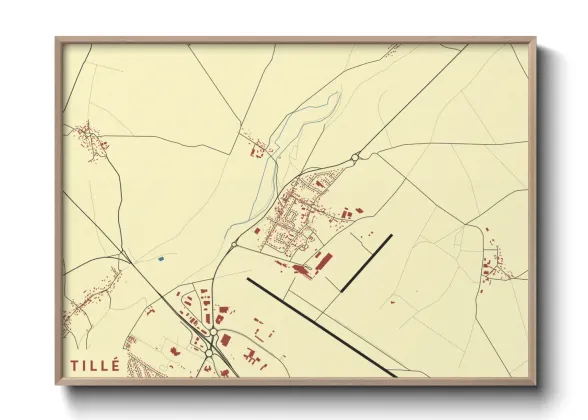 Une affiche de carte sur Tillé