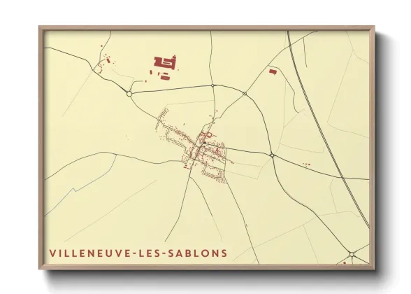 Une affiche de carte sur Villeneuve-les-Sablons