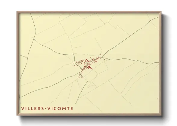 Une affiche de carte sur Villers-Vicomte