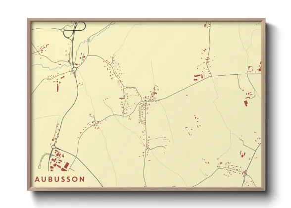 Une affiche de carte sur Aubusson