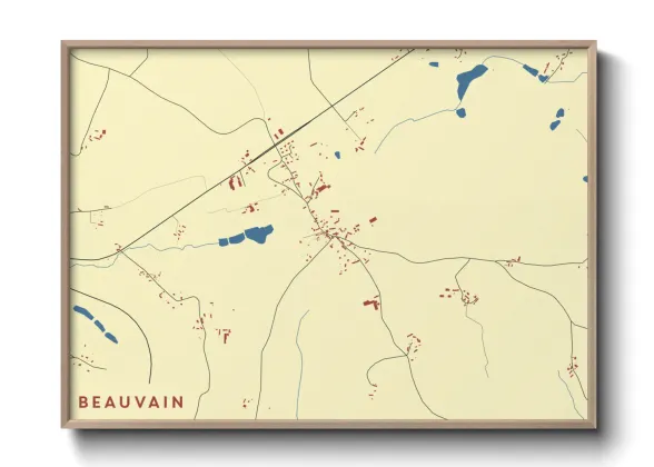 Une affiche de carte sur Beauvain
